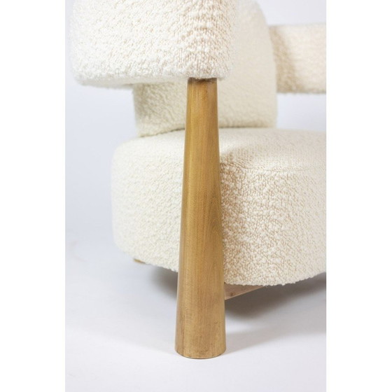 Image 1 of Pair of vintage "bean" armchairs in blond beech, Italy