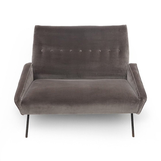 Image 1 of Vintage 2-seater sofa in upholstered wood and metal by Felice Rossi, Italy 1950