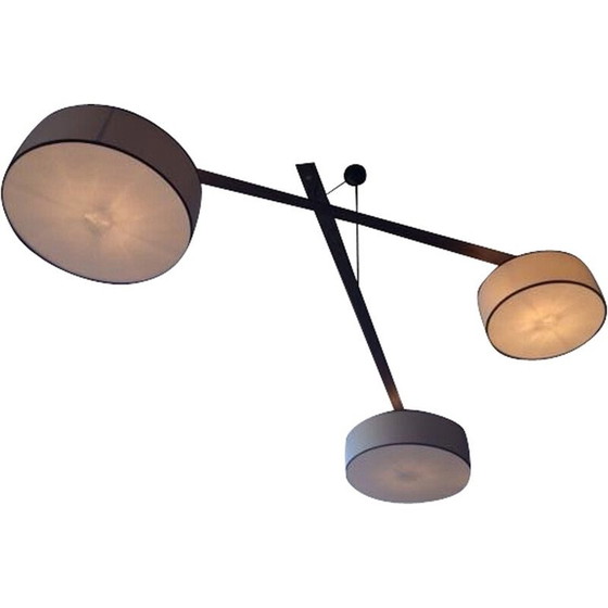 Image 1 of Vintage wenge pendant lamp with 3 lampshades, 2000