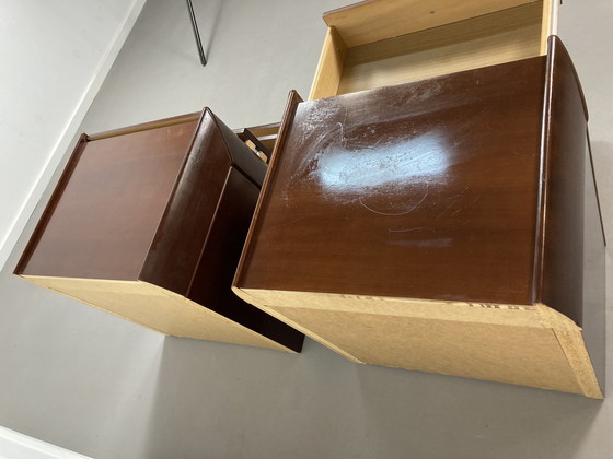 Image 1 of Set di 2 comodini vintage Moser in legno impiallacciato Pallisander 