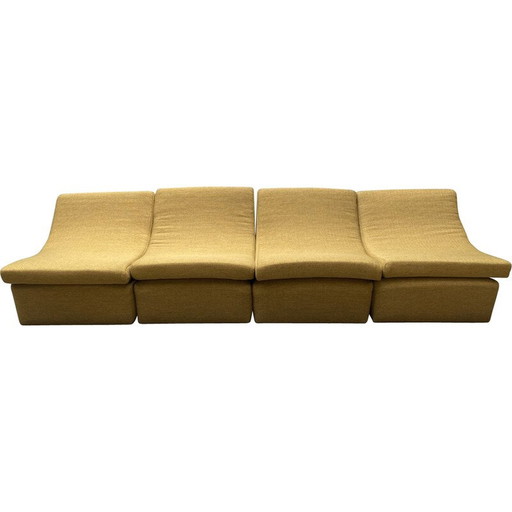 Vintage soft sofa with 4 removable seats in qvadrat fabric, 1972