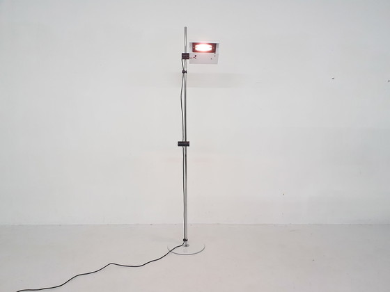 Image 1 of White metal design floor lamp by Joe Colombo, Italy 1980's