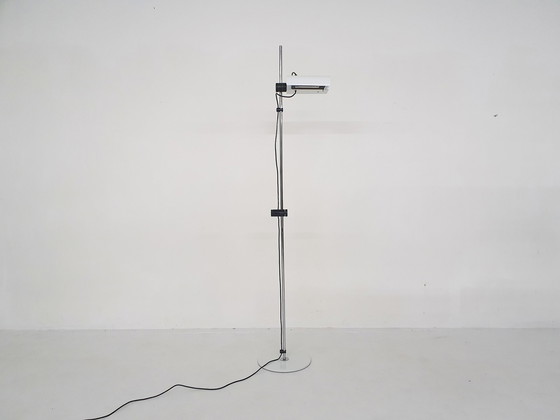 Image 1 of White metal design floor lamp by Joe Colombo, Italy 1980's