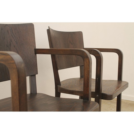 Image 1 of Pair of vintage bentwood desk armchairs, Czechoslovakia 1950s