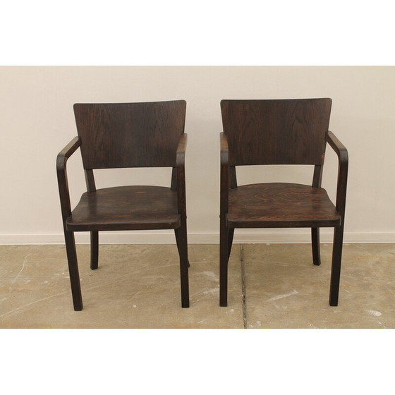 Image 1 of Pair of vintage bentwood desk armchairs, Czechoslovakia 1950s