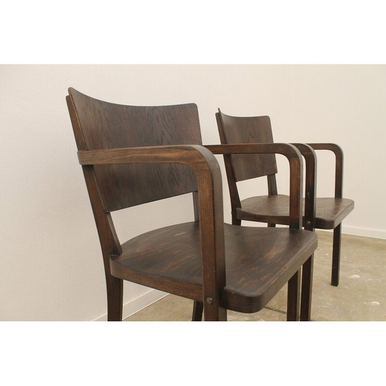 Image 1 of Pair of vintage bentwood desk armchairs, Czechoslovakia 1950s