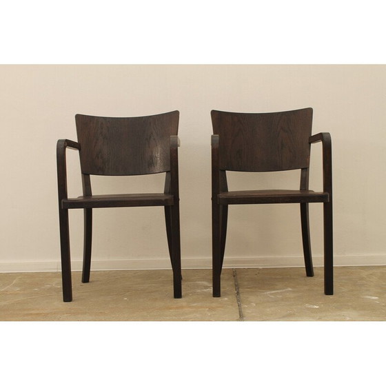 Image 1 of Pair of vintage bentwood desk armchairs, Czechoslovakia 1950s