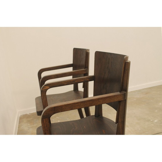 Image 1 of Pair of vintage bentwood desk armchairs, Czechoslovakia 1950s