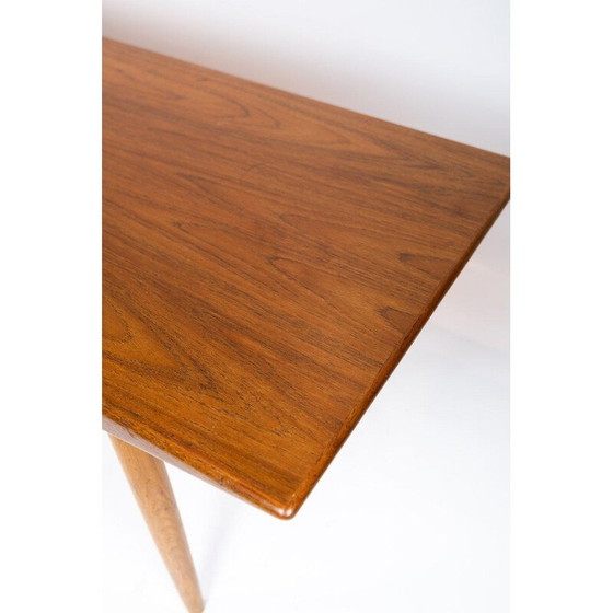 Image 1 of Vintage teak coffee table and paper cord shelf, Denmark 1960