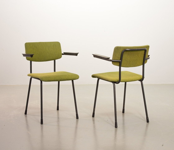 Image 1 of Dutch Design Vivid Green Gispen Dining Chairs Model 1235 By André Cordemeyer. Set Of 6. The Netherlands, 1960S.
