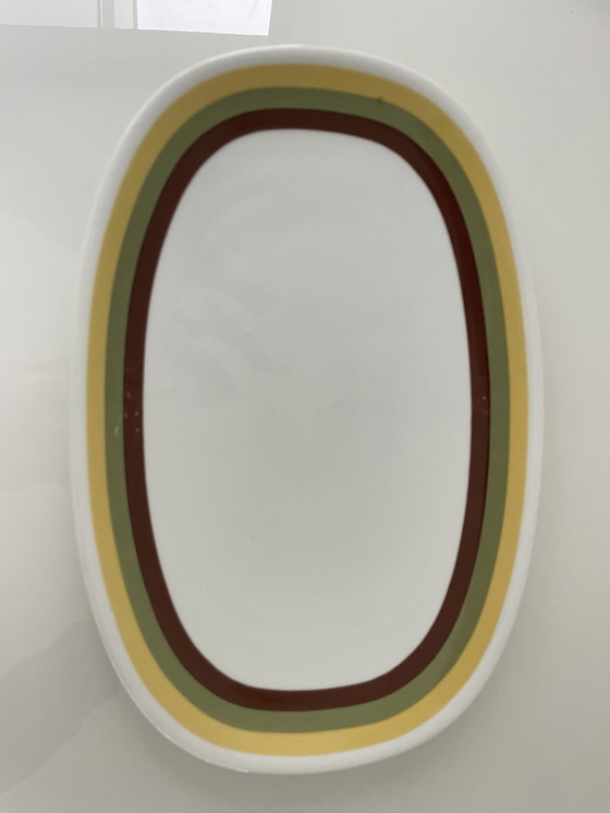 Image 1 of Bowl Retro With Yellow-Green-Brown Pattern