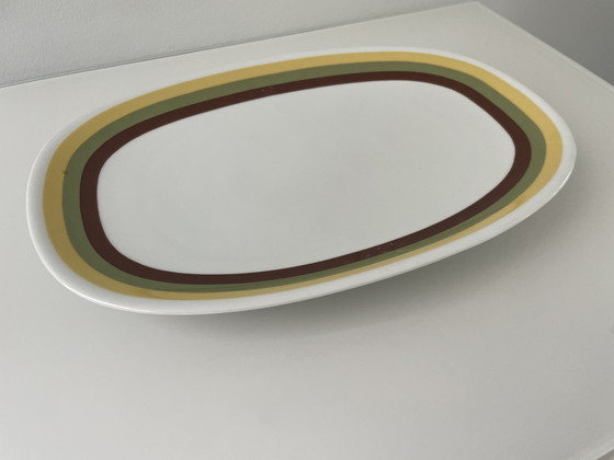 Image 1 of Bowl Retro With Yellow-Green-Brown Pattern