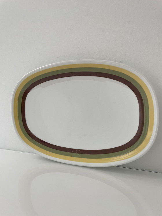 Image 1 of Bowl Retro With Yellow-Green-Brown Pattern