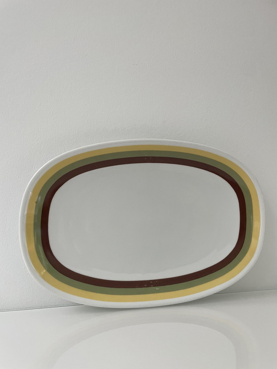 Image 1 of Bowl Retro With Yellow-Green-Brown Pattern