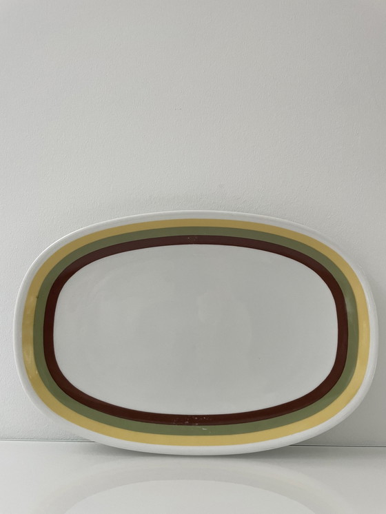 Image 1 of Bowl Retro With Yellow-Green-Brown Pattern