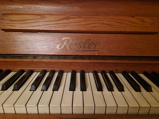 Wooden Brown Rösler Piano Incl. Lamp And Adjustable Stool