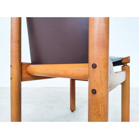Image 1 of Set of 6 mid-century leather dining chairs by Ilmari Tapiovaara, 1970s