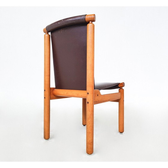 Image 1 of Set of 6 mid-century leather dining chairs by Ilmari Tapiovaara, 1970s