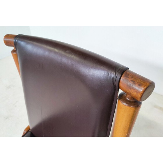 Image 1 of Set of 6 mid-century leather dining chairs by Ilmari Tapiovaara, 1970s