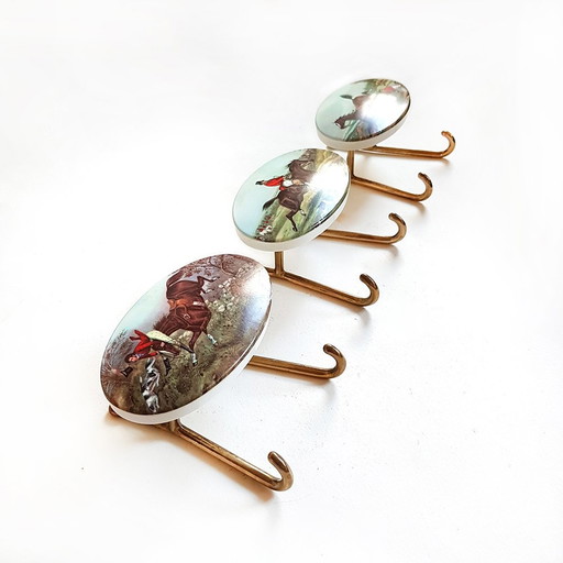 Mid-Century Italian Brass Coat Hooks, 1950s, Set of 3