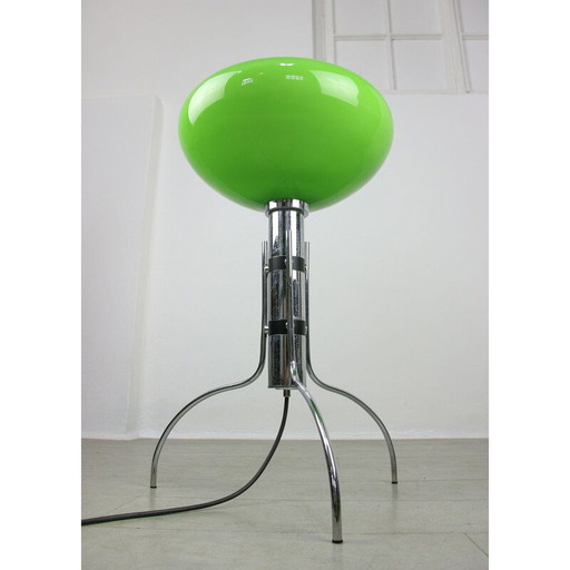 Mid-century Italian green glass floor lamp