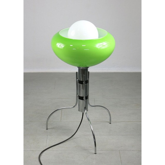 Image 1 of Mid-century Italian green glass floor lamp