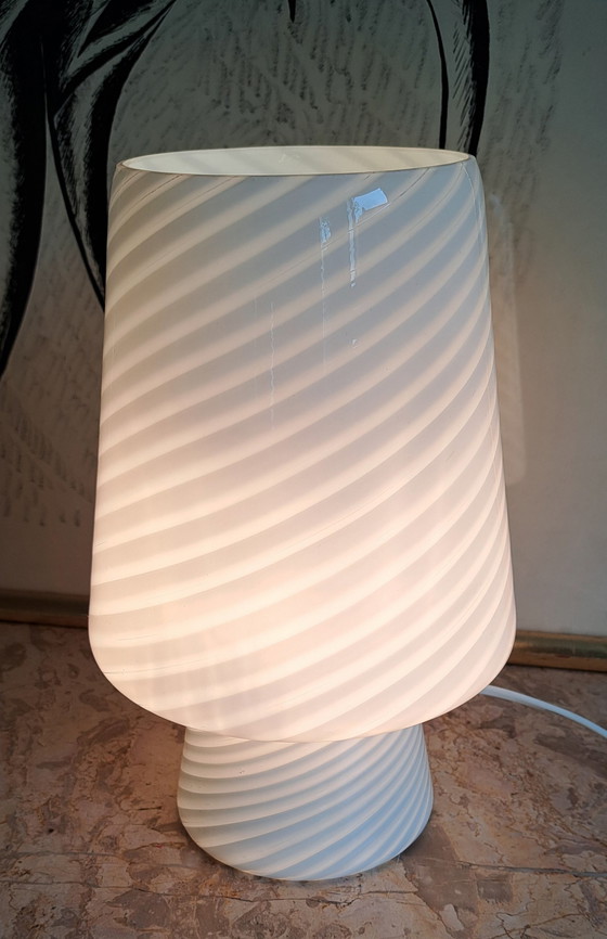 Image 1 of Venini Mushroom Table Lamp White Glass