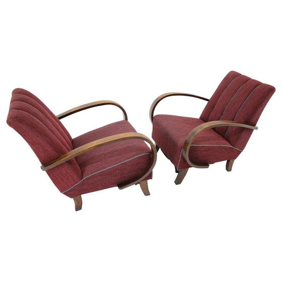 Image 1 of Pair of vintage armchairs by Jindrich Halabala, Czechoslovakia 1950