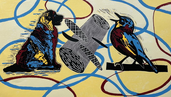 Image 1 of Silkscreen Hans Wap - Two birds of one feather