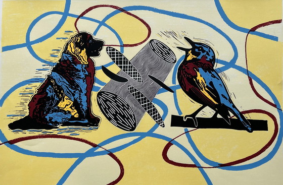 Image 1 of Silkscreen Hans Wap - Two birds of one feather