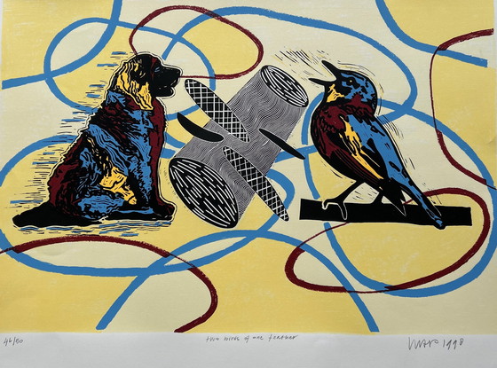 Image 1 of Silkscreen Hans Wap - Two birds of one feather