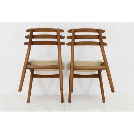 Image 1 of Pair of vintage J48 chairs in oakwood by Poul M. Volther, Denmark 1960s