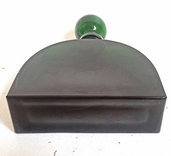 Image 1 of Dark Green Bottle Molded Glass 70's Height 28,5 Cm