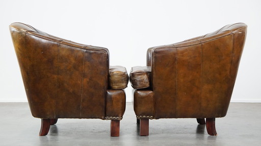 2 X Design Armchair Made Of Beef Leather