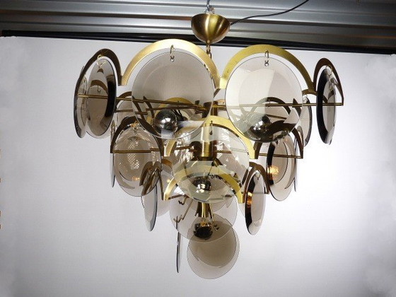 Image 1 of Vintage Vistosi Chandelier- 30 Faceted Discs