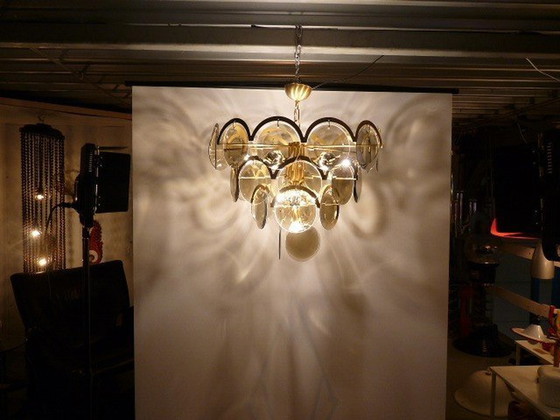 Image 1 of Vintage Vistosi Chandelier- 30 Faceted Discs