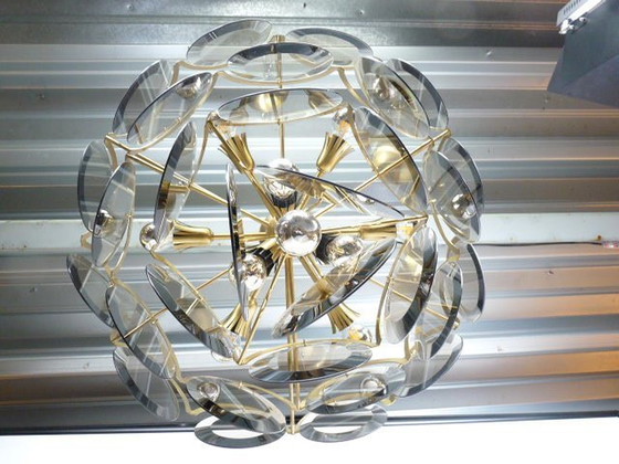 Image 1 of Vintage Vistosi Chandelier- 30 Faceted Discs