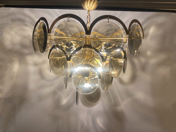 Image 1 of Vintage Vistosi Chandelier- 30 Faceted Discs