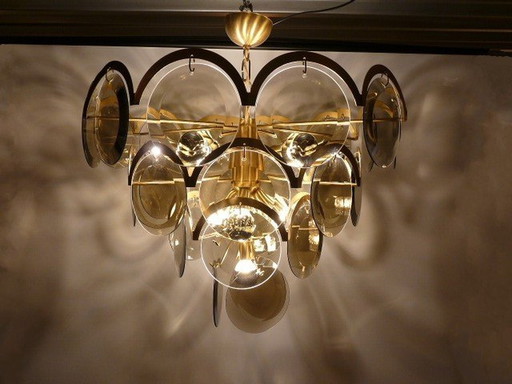 Vintage Vistosi Chandelier- 30 Faceted Discs