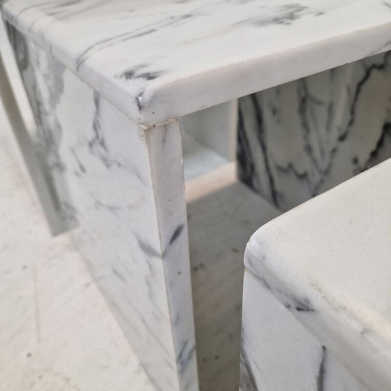 Image 1 of Set of 3 vintage marble nesting tables, Italy 1980
