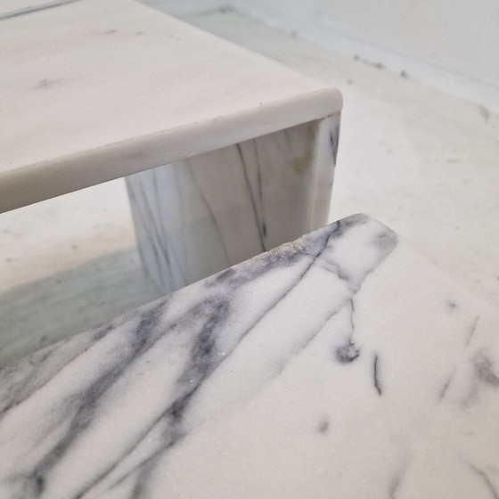 Image 1 of Set of 3 vintage marble nesting tables, Italy 1980