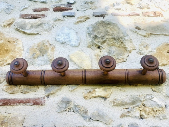 Image 1 of Mid-Century Faux Bamboo Wall Mounted Coat Rack, 1960S