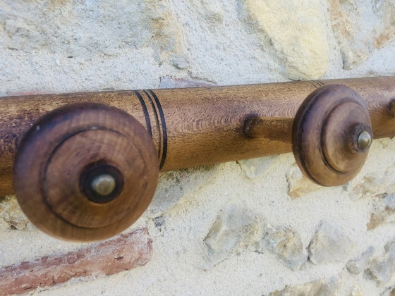 Image 1 of Mid-Century Faux Bamboo Wall Mounted Coat Rack, 1960S