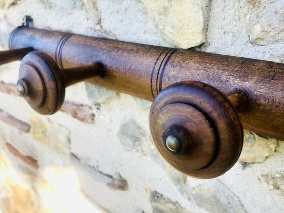 Image 1 of Mid-Century Faux Bamboo Wall Mounted Coat Rack, 1960S