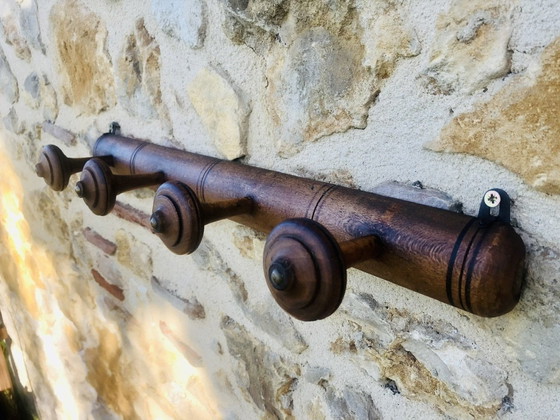 Image 1 of Mid-Century Faux Bamboo Wall Mounted Coat Rack, 1960S