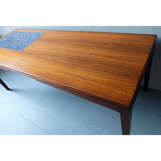 Image 1 of Vintage rosewood and ceramic coffee table, Denmark 1960
