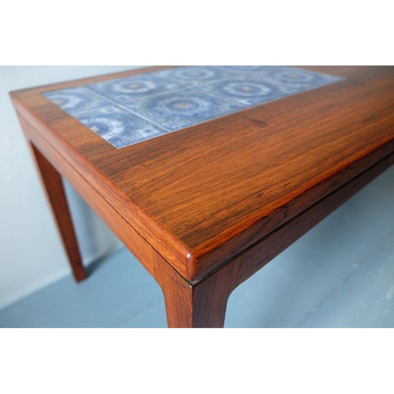 Image 1 of Vintage rosewood and ceramic coffee table, Denmark 1960