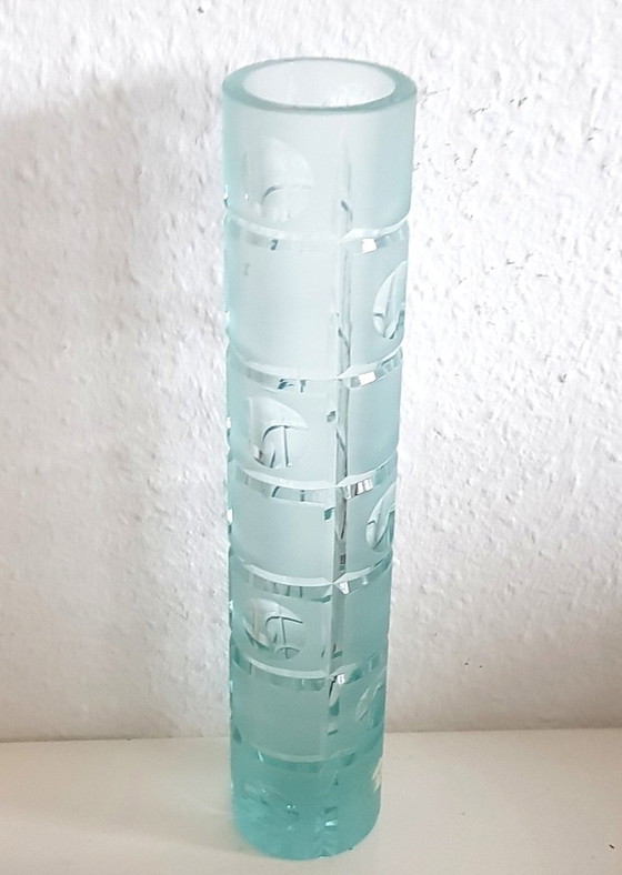 Image 1 of Teal Green Cylindrical Vase