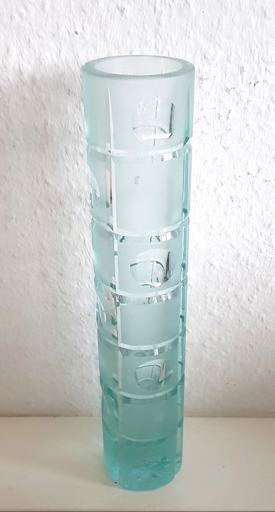 Image 1 of Teal Green Cylindrical Vase