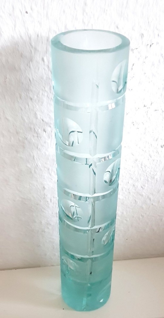 Image 1 of Teal Green Cylindrical Vase